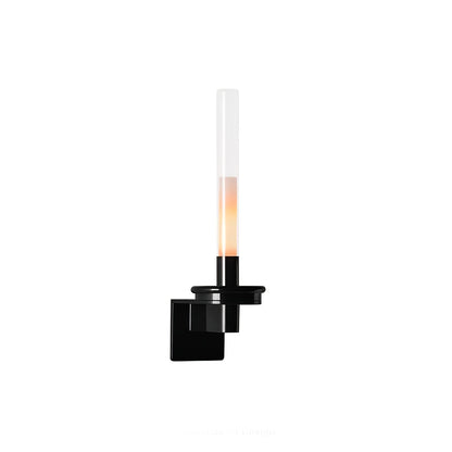 Column Torch Wall Sconce ? 5.1″ x H 14.2″ / Black & Clear / Warm Light Wall lamp