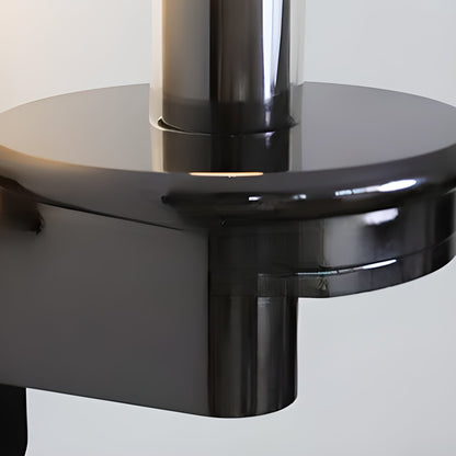 Column Torch Wall Sconce ? 5.1″ x H 14.2″ / Black & Clear / Warm Light Wall lamp