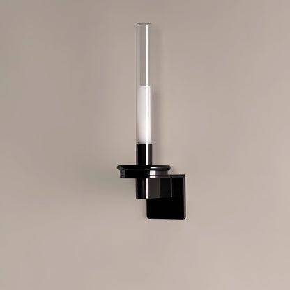 Column Torch Wall Sconce ? 5.1″ x H 14.2″ / Black & Clear / Warm Light Wall lamp