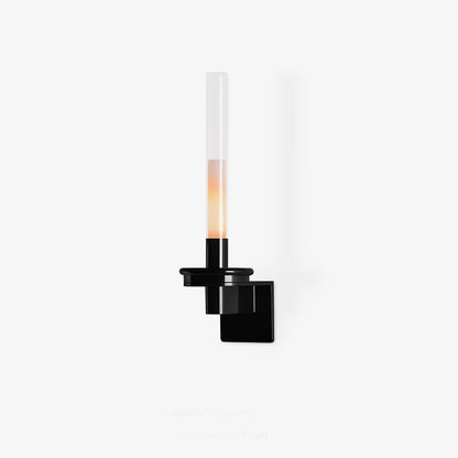 Column Torch Wall Sconce ? 5.1″ x H 14.2″ / Black & Clear / Warm Light Wall lamp