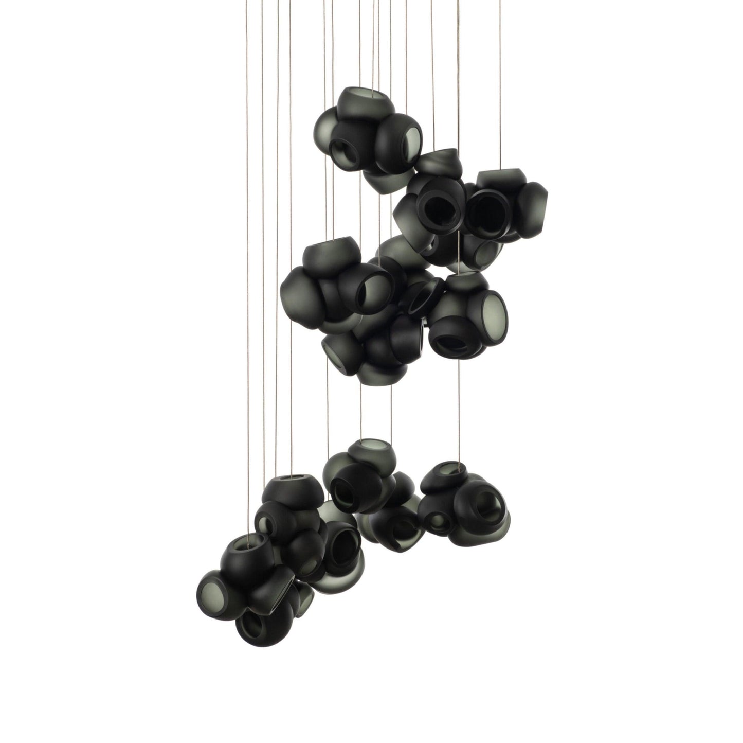 Bubbles Cluster Pendant Light 16Heads Dia 23.6″ x H 78.7″ / Dia 60cm x H 200cm / Black / Warm Light Pendant light
