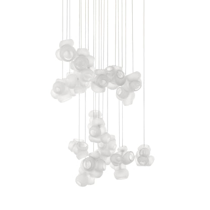 Bubbles Cluster Pendant Light 20Heads Dia 29.7″ x H 98.4″ / Dia 75.5cm x H 250cm / White / Warm Light Pendant light