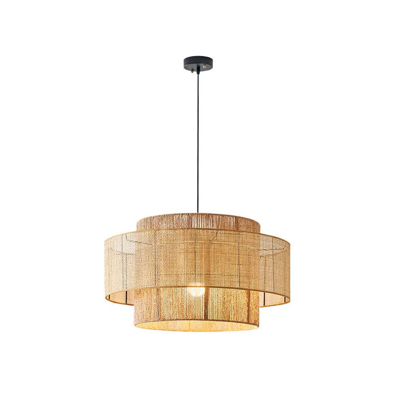 Concentric Pendant Light Dia 15.7″ x H 8.7″ / Dia 40cm x H 22cm / Natural rattan B Pendant light