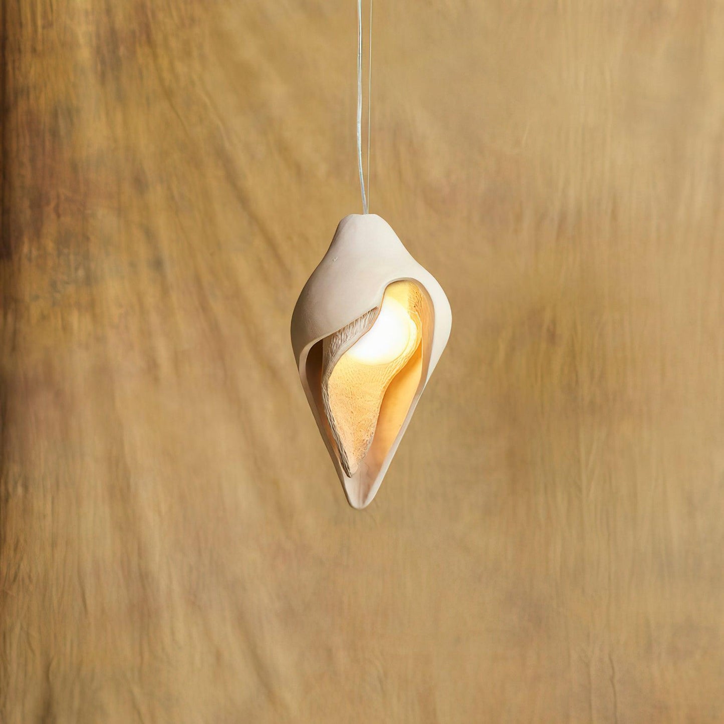 Conch Resin Pendant Lamp ? 7.1″ x H 15″ / Dia 18cm x H 38cm / Cement gray Pendant light