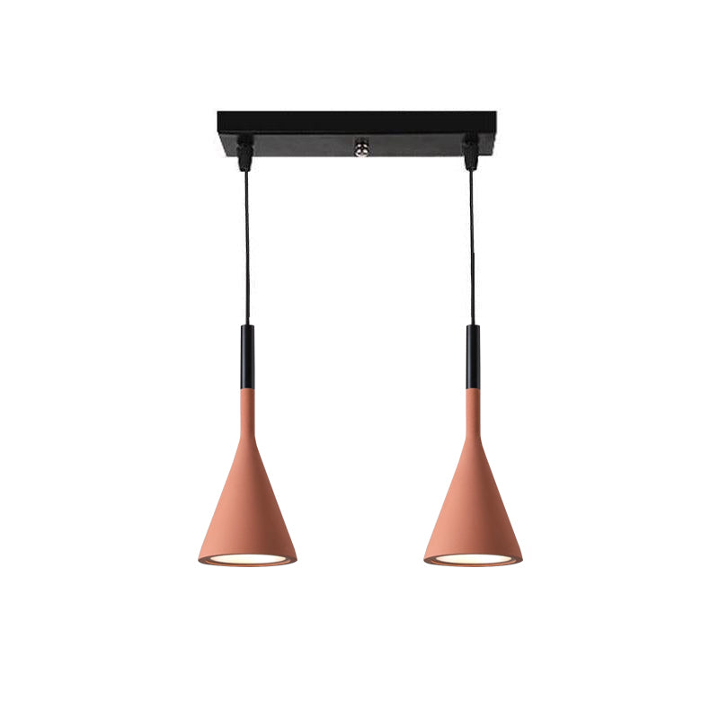 Conical Concrete Pendant Light 2Heads / Red Pendant light