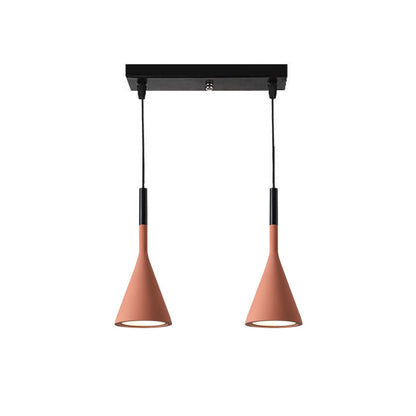 Conical Concrete Pendant Light 2Heads / Red Pendant light