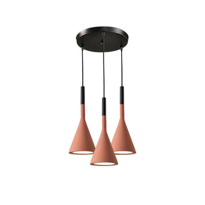 Conical Concrete Pendant Light 3Heads R / Red Pendant light