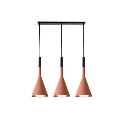 Conical Concrete Pendant Light 3Heads L / Red Pendant light