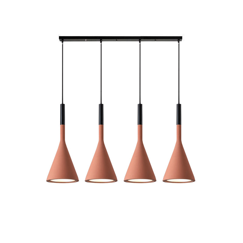 Conical Concrete Pendant Light 4Heads / Red Pendant light