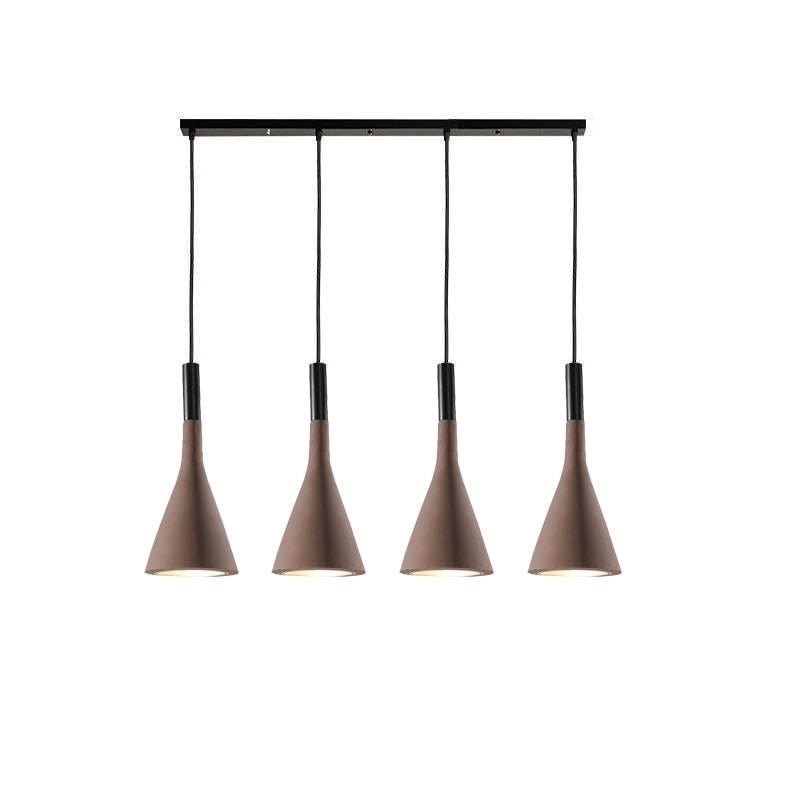 Conical Concrete Pendant Light 4Heads / Coffee Pendant light