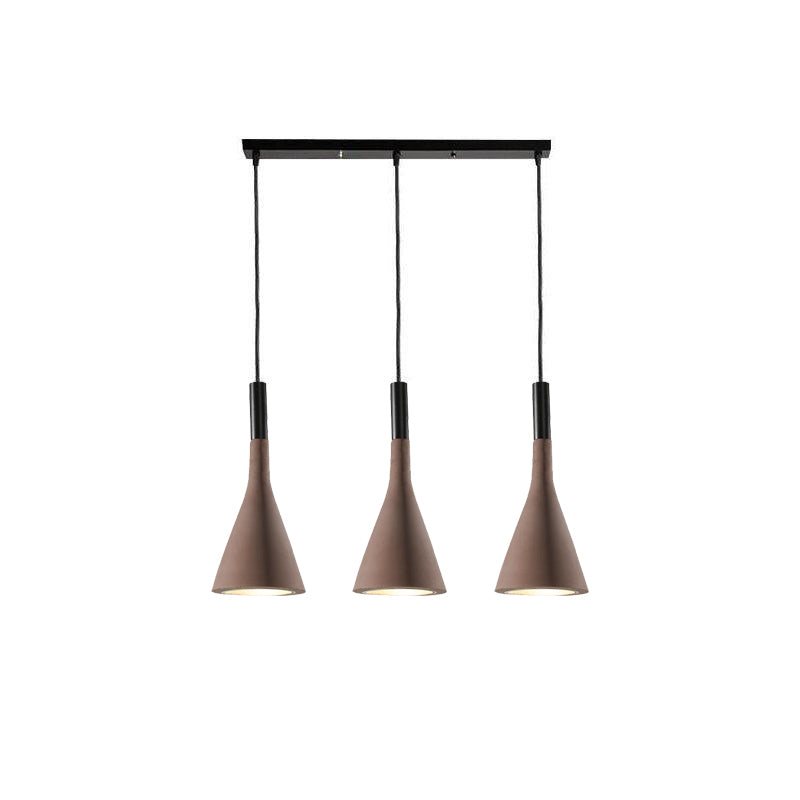Conical Concrete Pendant Light 3Heads L / Coffee Pendant light