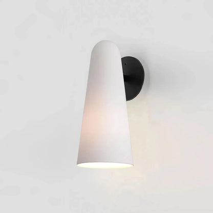 Conical Glass Wall Lamp Dia 5.1″ x H 10″ / Dia 13cm x H 25.5cm / Black & Frosted White / Warm Light 1001 Wall lamp