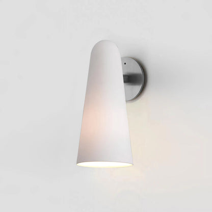 Conical Glass Wall Lamp Dia 5.1″ x H 10″ / Dia 13cm x H 25.5cm / Nickel & Frosted White / Warm Light 1001 Wall lamp