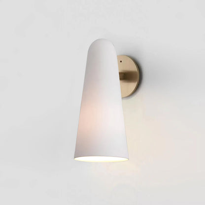 Conical Glass Wall Lamp Dia 5.1″ x H 10″ / Dia 13cm x H 25.5cm / Gold & Frosted White / Warm Light 1001 Wall lamp