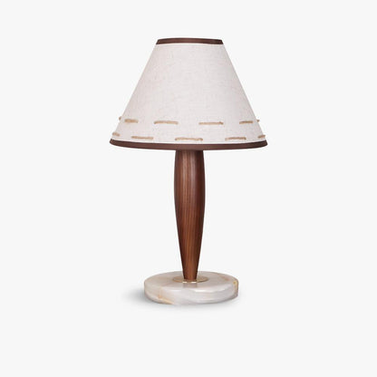 Conical Table Lamp Dia 9.8″ x H 16.1″ / Dia 25cm x H 41cm / Walnut & White / US plug Table lamp
