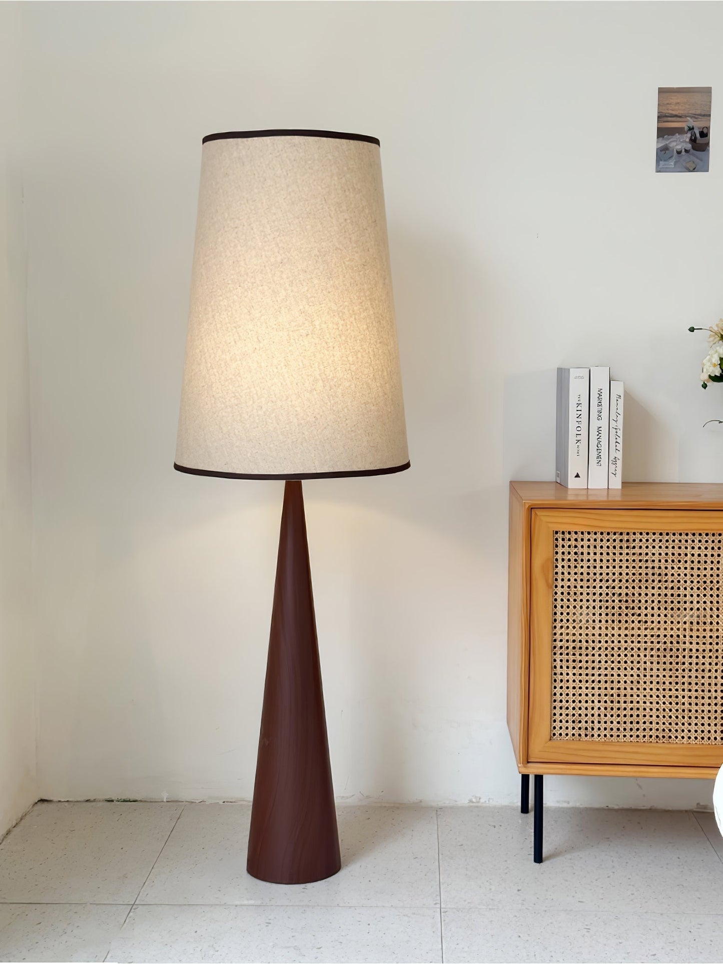 Faux Wood Conical Floor Lamp Floor lamp