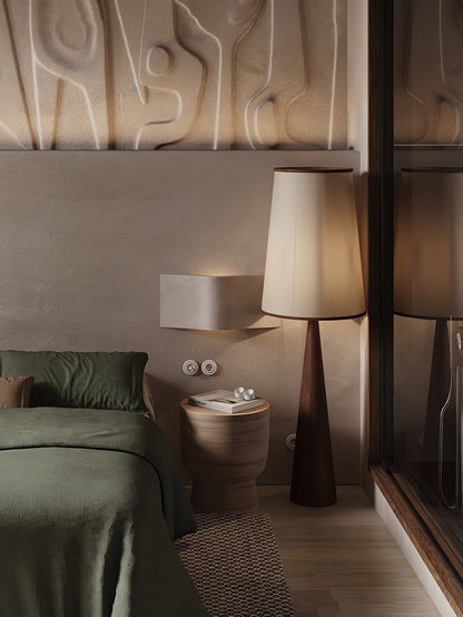 Faux Wood Conical Floor Lamp Floor lamp