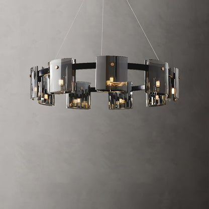 Corlota Chandelier ? 31.4″ x H 3.3″ / Dia 80cm x H 8.3cm / Black Chandelier