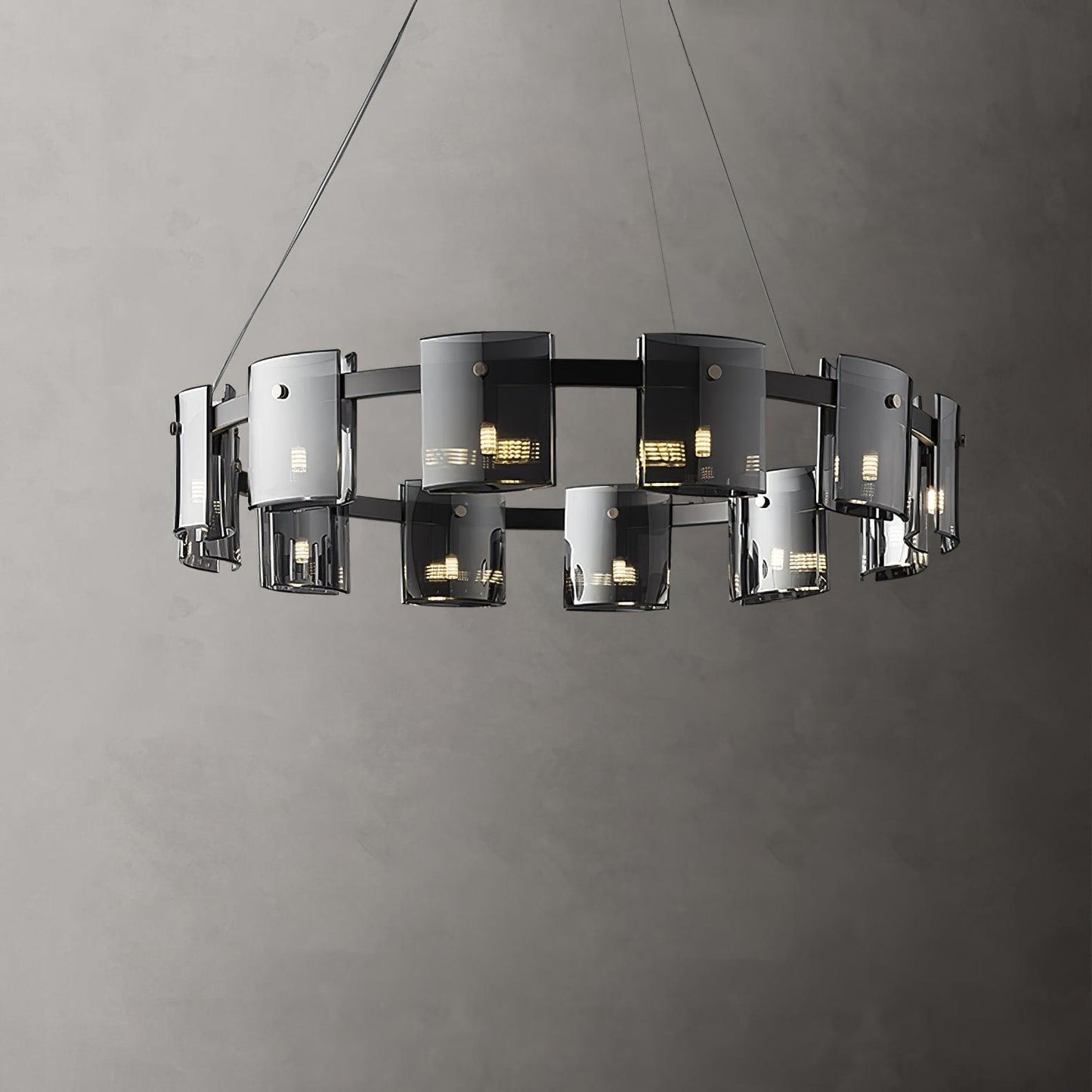 Corlota Chandelier ? 39.3″ x H 3.3″ / Dia 100cm x H 8.3cm / Black Chandelier