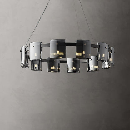 Corlota Chandelier ? 39.3″ x H 3.3″ / Dia 100cm x H 8.3cm / Black Chandelier