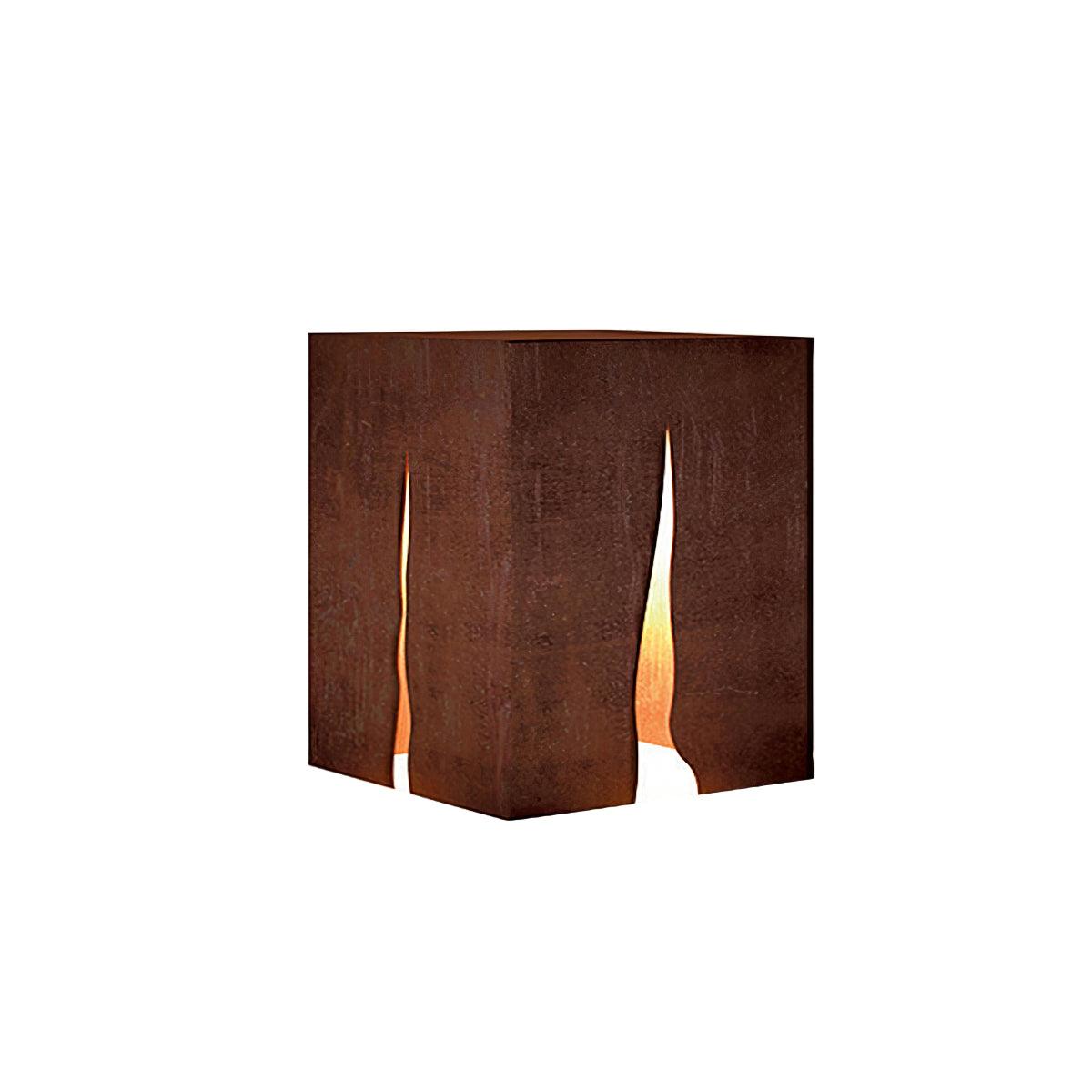 Crack Cube Garden Light ? 11.8″ x H 11.8″ / Dia 30cm x H 30cm / Rust Color / Warm Light Table lamp