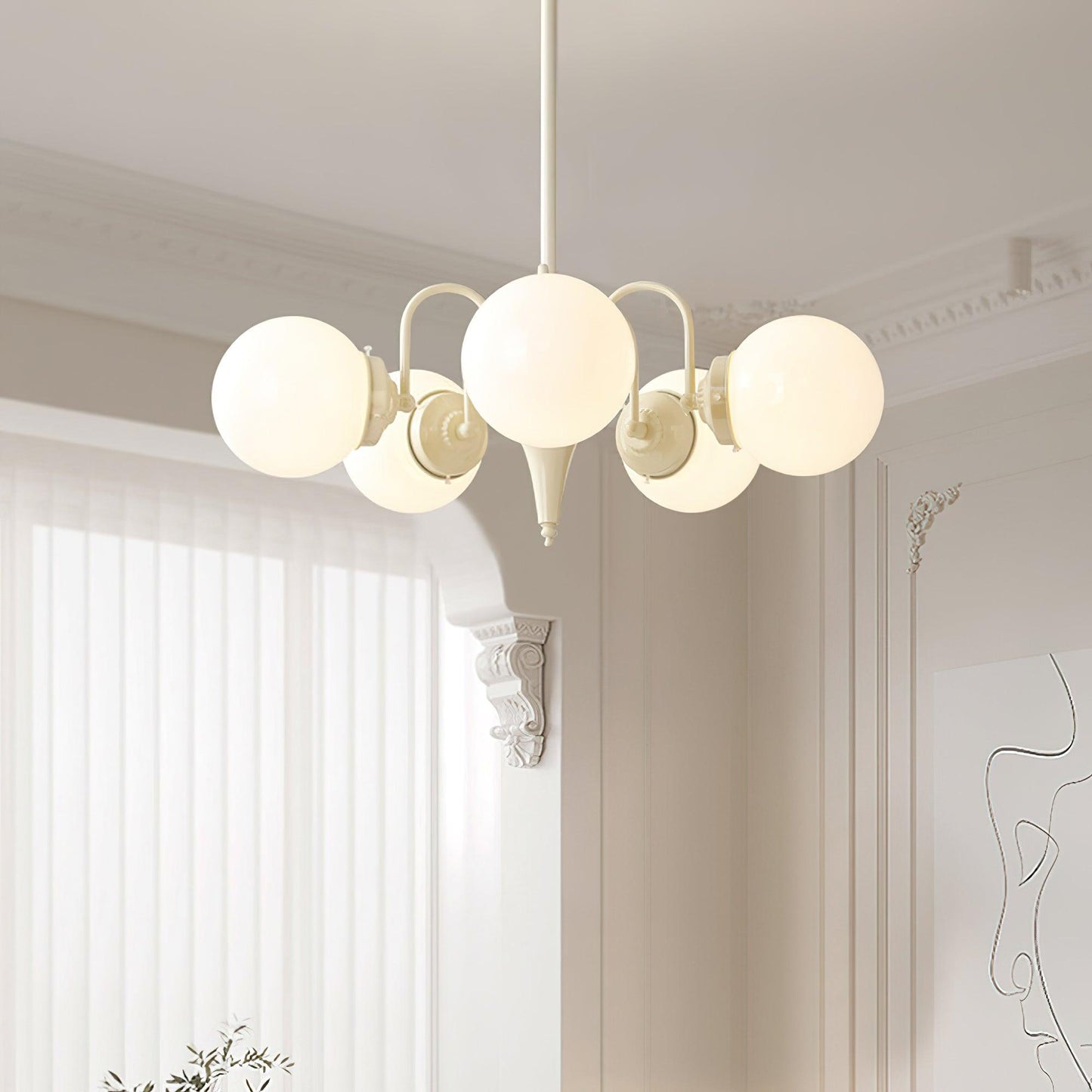 Cream Ball Chandelier Chandelier