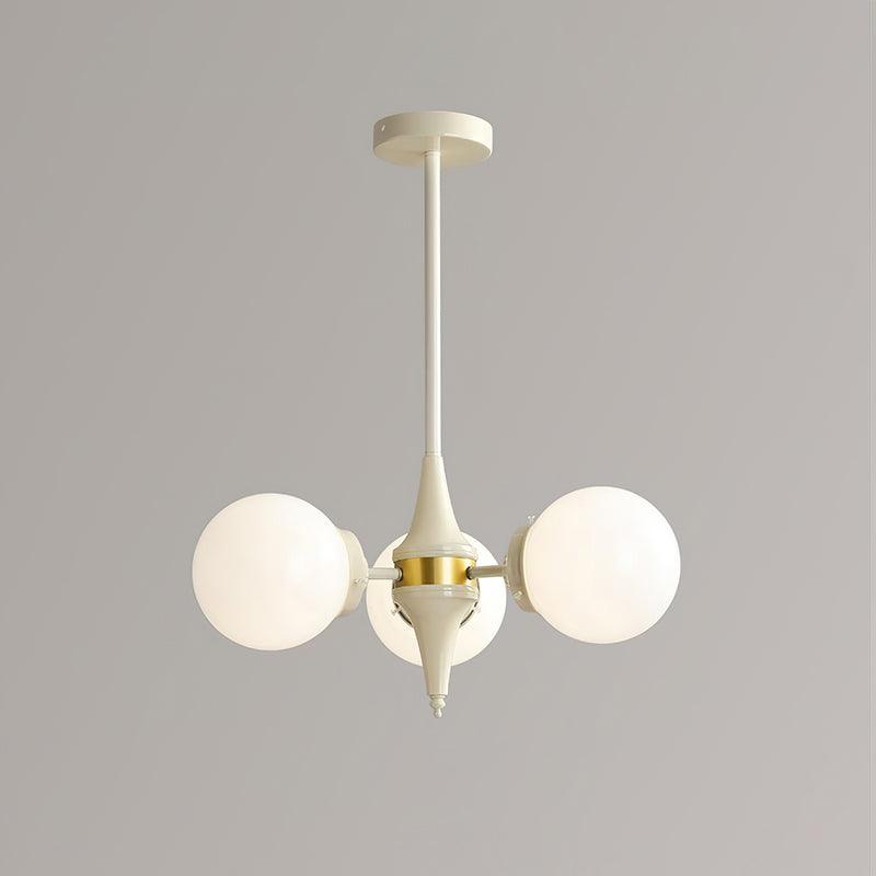 Cream Ball Chandelier 3 heads ? 19.7″ x H 9.8″ / Dia 50cm x H 25cm / Beige + Gold Chandelier