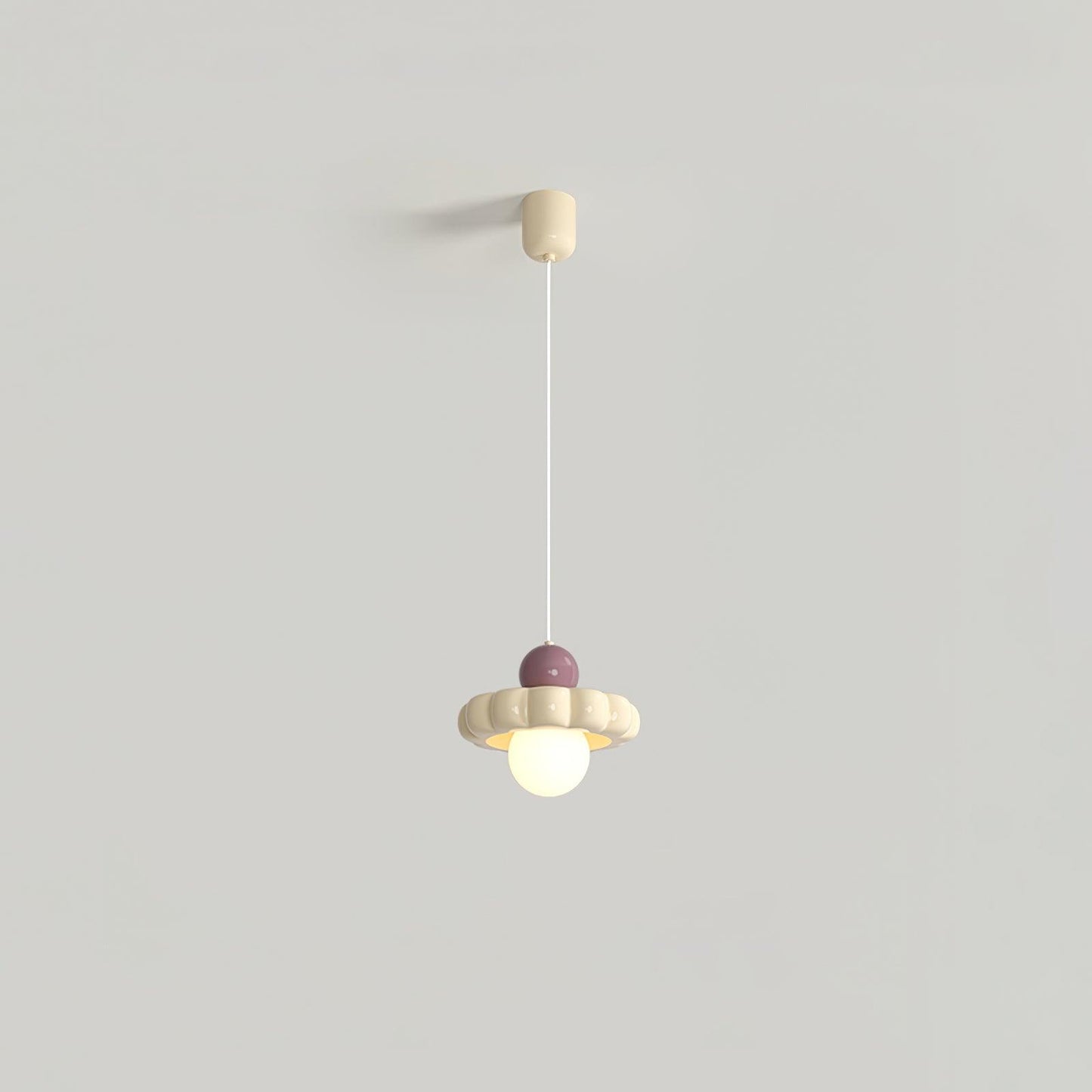 Cream Cloud Pendant Lamp Dia 7.3″ x H 4.3″ / Dia 18.5cm x H 11cm / Milk coffee + Violet Pendant light