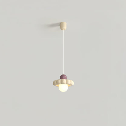 Cream Cloud Pendant Lamp Dia 7.3″ x H 4.3″ / Dia 18.5cm x H 11cm / Milk coffee + Violet Pendant light