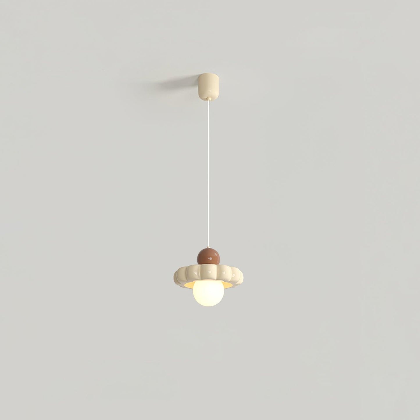 Cream Cloud Pendant Lamp Dia 7.3″ x H 4.3″ / Dia 18.5cm x H 11cm / Milk coffee + Coffee Pendant light