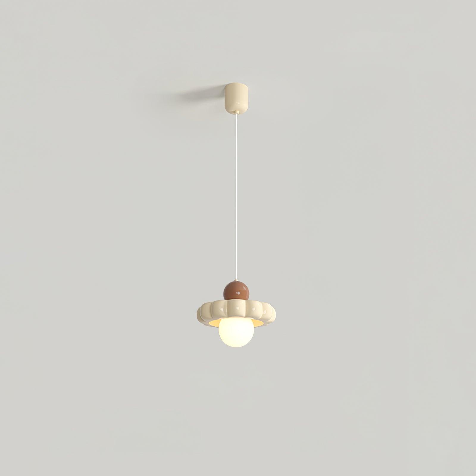 Cream Cloud Pendant Lamp Dia 7.3″ x H 4.3″ / Dia 18.5cm x H 11cm / Milk coffee + Coffee Pendant light