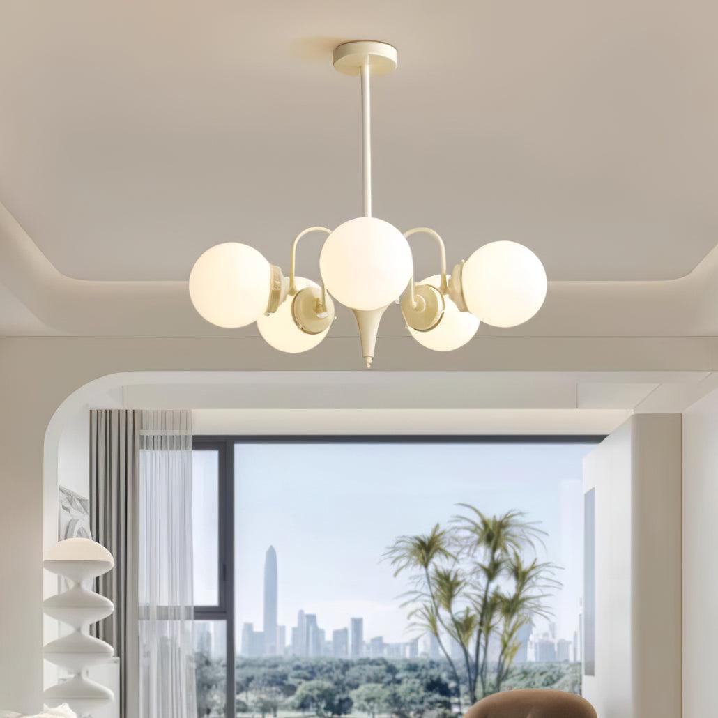 Cream Glass Ball Chandelier Chandelier