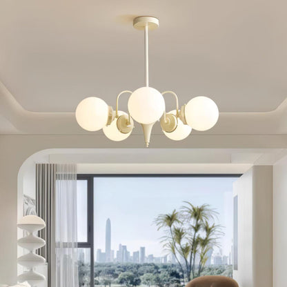 Cream Glass Ball Chandelier Chandelier