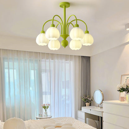 Cream Pumpkin Ball Chandelier Chandelier