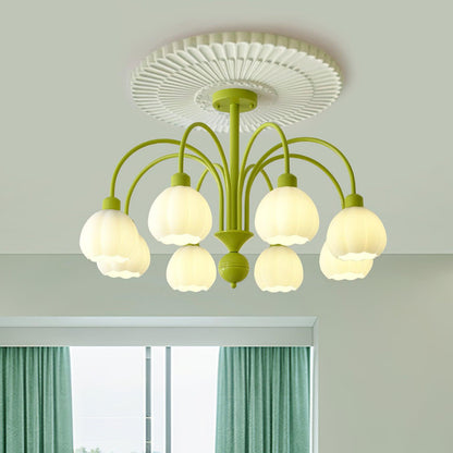 Cream Pumpkin Ball Chandelier Chandelier