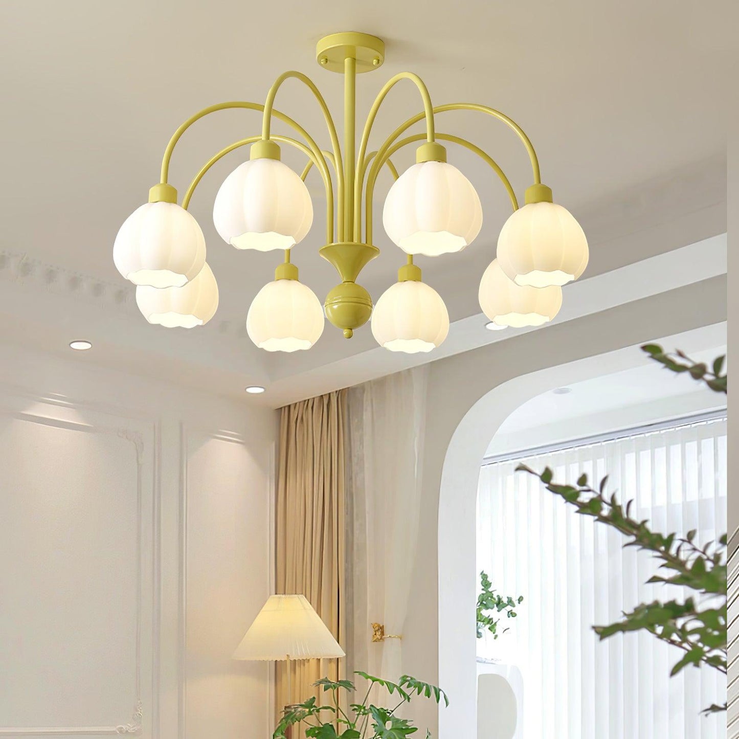Cream Pumpkin Ball Chandelier Chandelier
