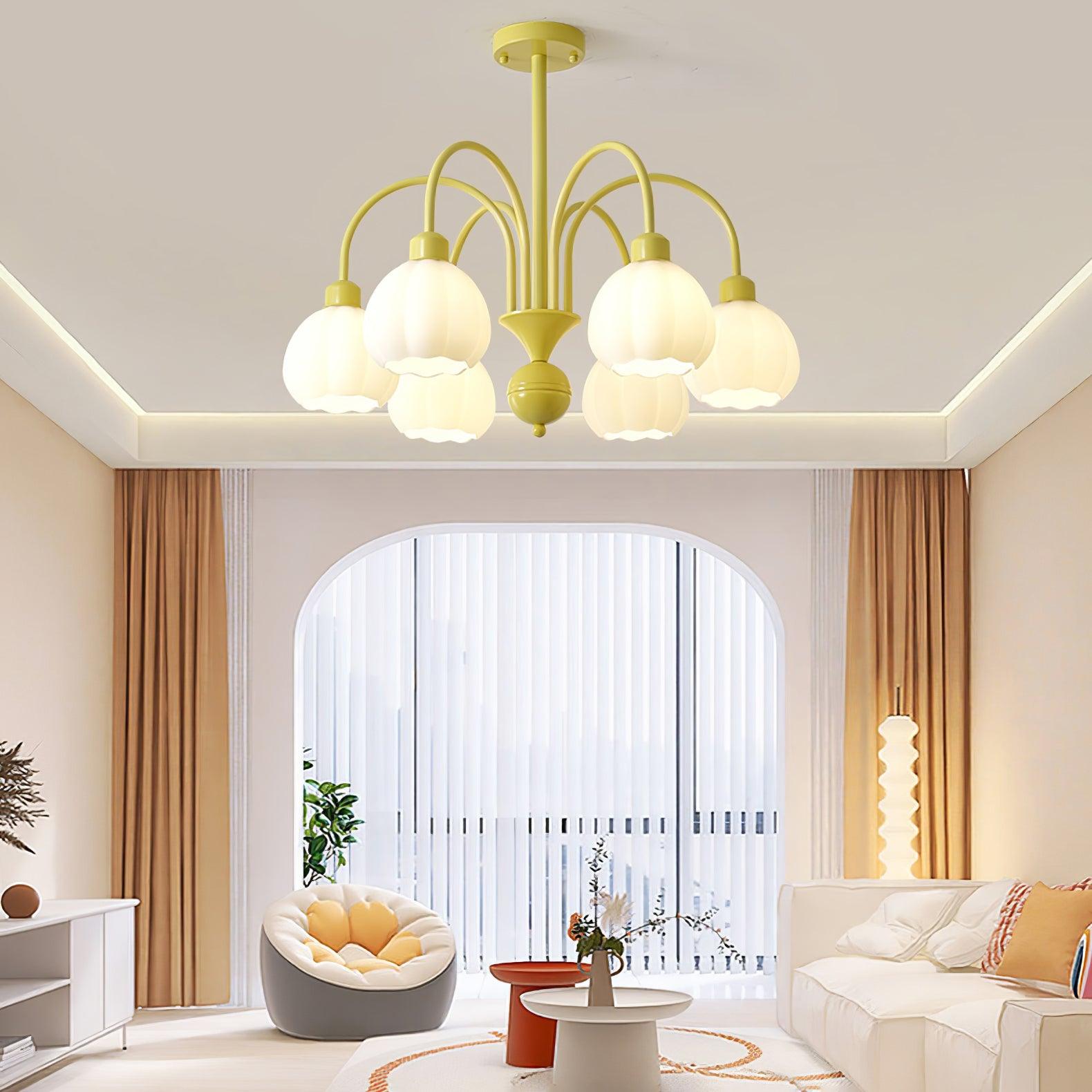 Cream Pumpkin Ball Chandelier Chandelier