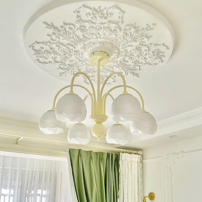 Creamy Glass Chandelier Chandelier