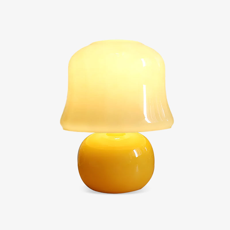 Creamy Mushroom Table Lamp ? 8.7″ x H 11.4″ / Dia 22cm x H 29cm / Yellow & Creamy / US plug Table lamp