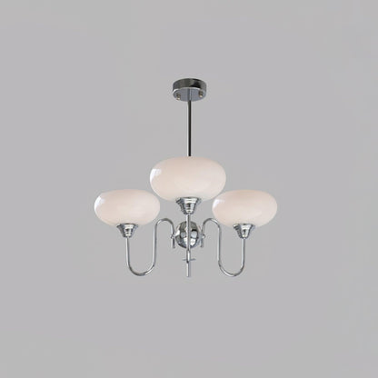 Creamy Persimmon Chandelier 3 Lamps Dia 26.8″ x H 18.1″ / Dia 68cm x H 46cm / Chrome & Milk white Chandelier
