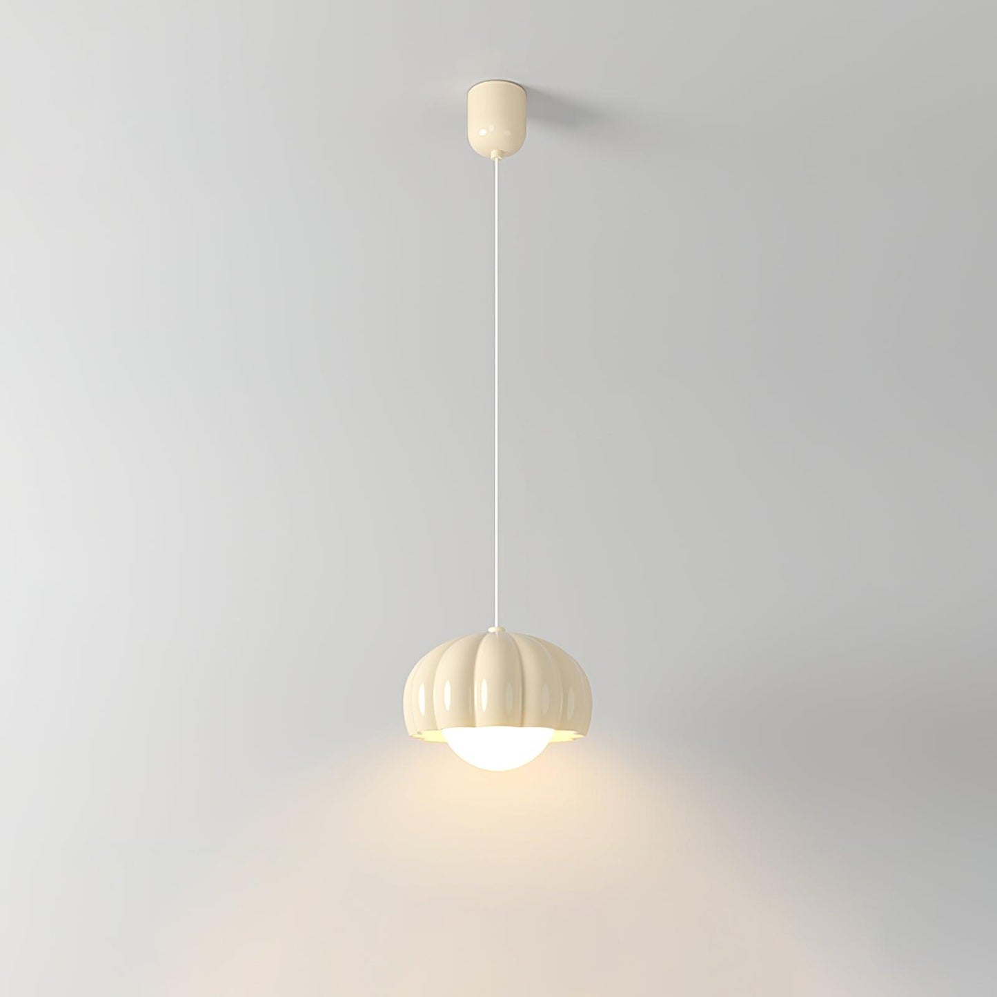 Creamy Pumpkin Pendant Light ? 6.7″ x H 3.7″ / Dia 17cm x H 9.5cm / Creamy White Pendant light