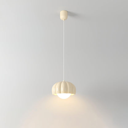 Creamy Pumpkin Pendant Light ? 6.7″ x H 3.7″ / Dia 17cm x H 9.5cm / Creamy White Pendant light