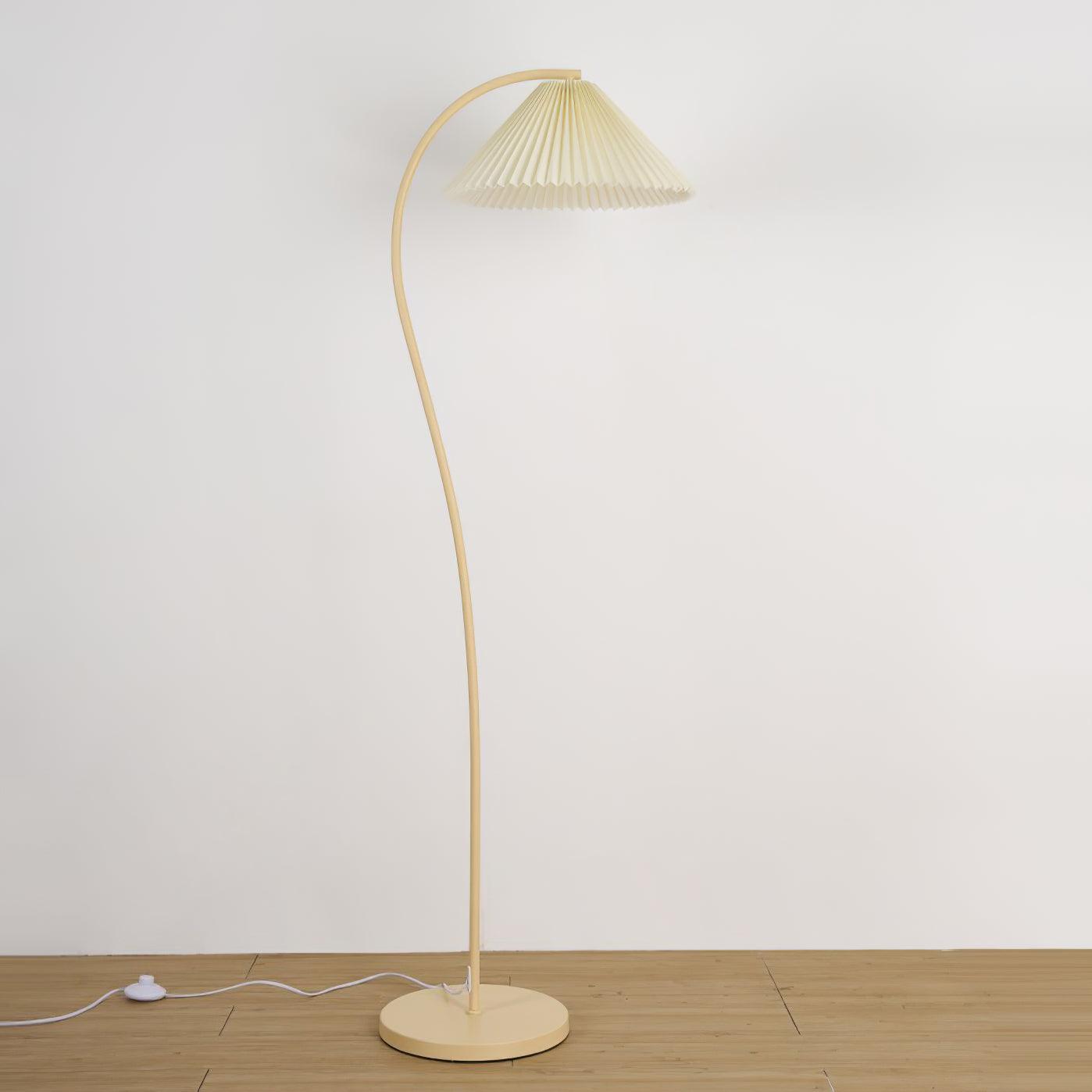 Crescini Pleated Floor Lamp ? 11.8″ x H 59.8″/ Dia 30cm x H 152cm / Cream & Light yellow / US plug Floor lamp