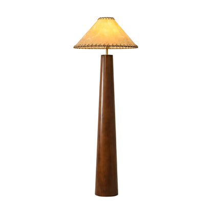 Crestview Paper Column Floor Lamp Dia 21.7″ x H 61″ / Dia 55cm x H 155cm / Dark Rubber Wood & Beige / US Plug Floor lamp