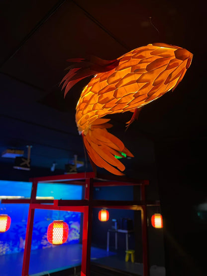 Crimson Swirl Koi Chandelier Chandelier