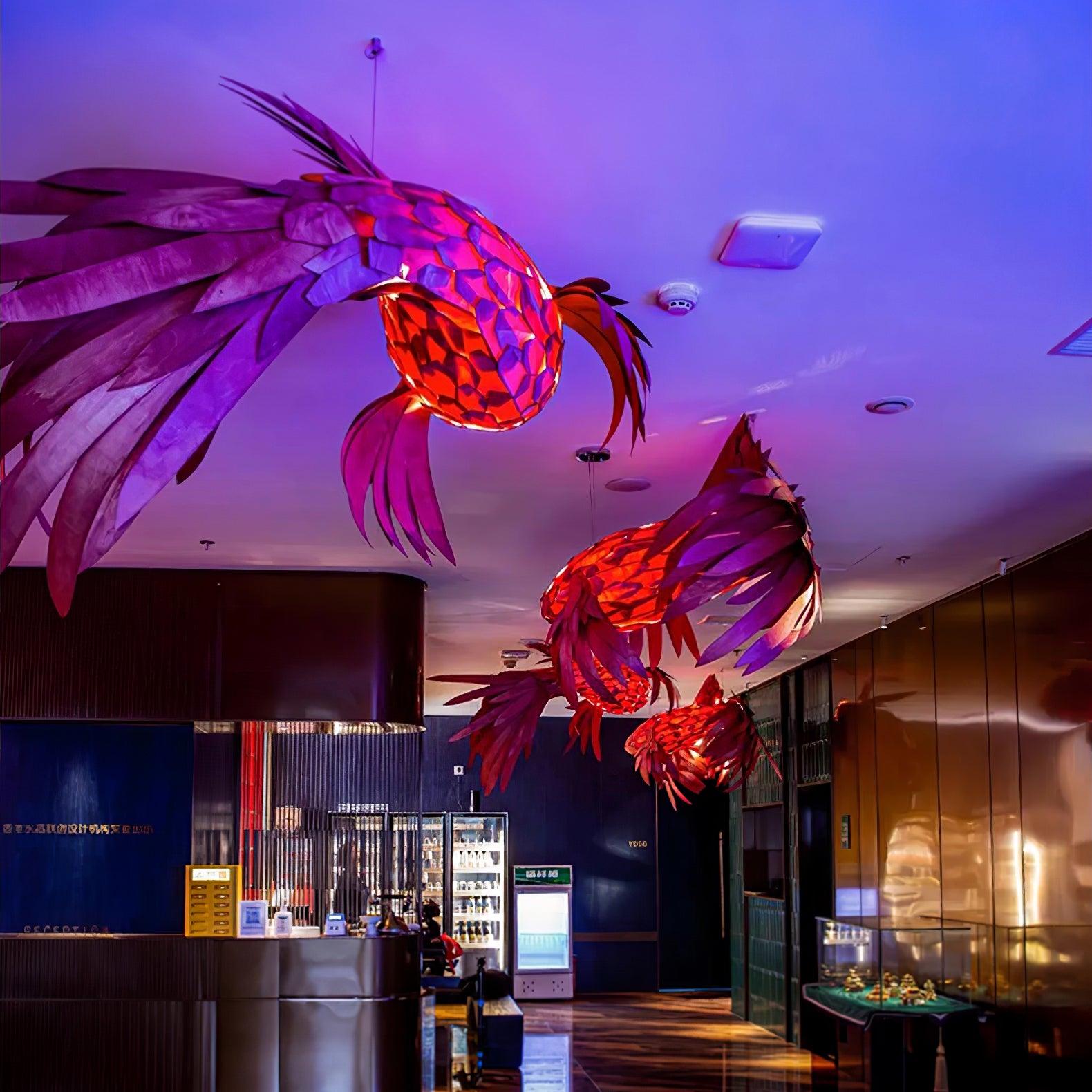 Crimson Swirl Koi Chandelier Chandelier
