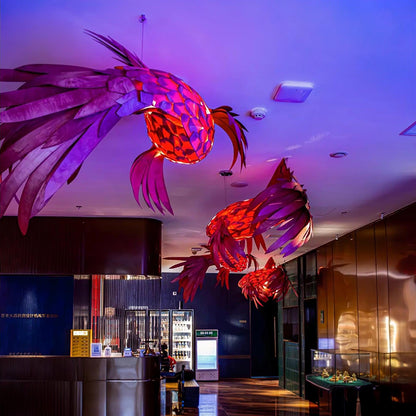 Crimson Swirl Koi Chandelier Chandelier
