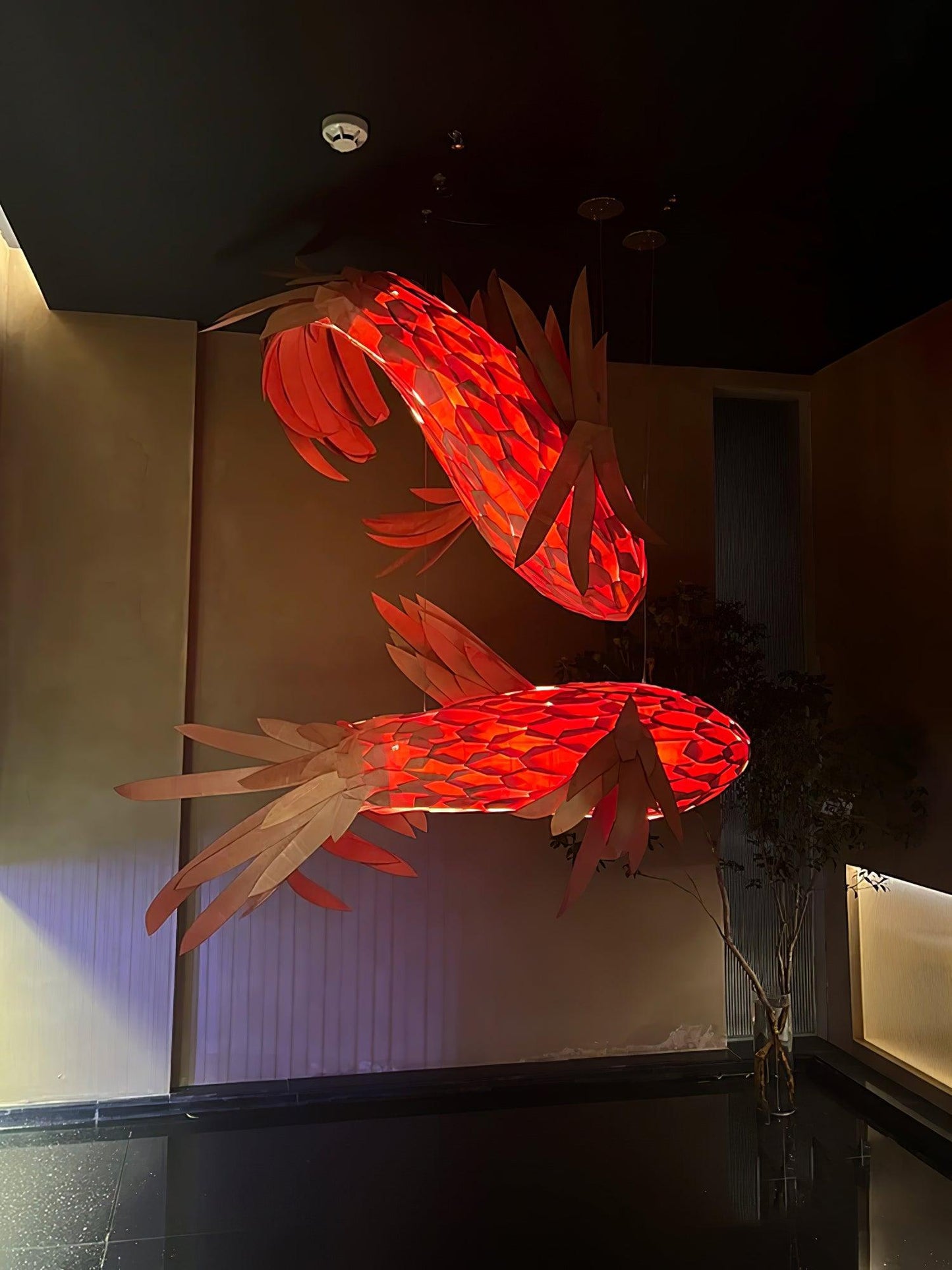 Crimson Swirl Koi Chandelier Chandelier