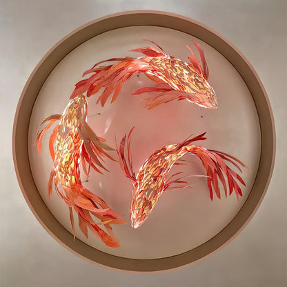 Crimson Swirl Koi Chandelier Chandelier