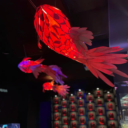 Crimson Swirl Koi Chandelier Chandelier